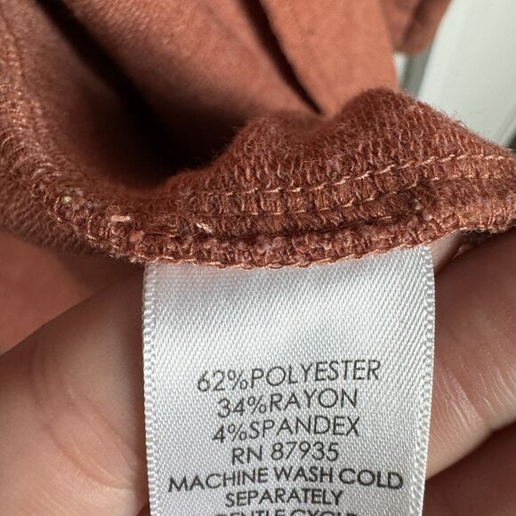 LOGO Lori Goldstein Cardigan Sweater Womens Small Orange Open Front Boho - Picture 6 of 6